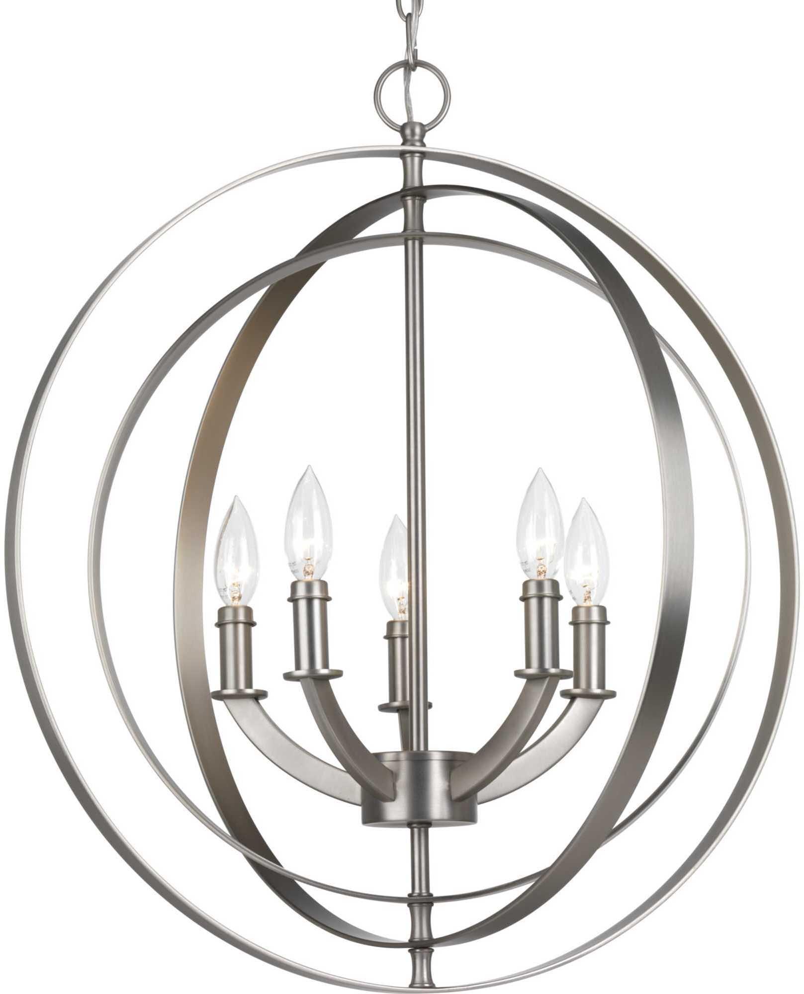 Progress Lighting Burnished Silver 60W 5-Light Candelabra E-12 Base Incandescent Foyer Light 