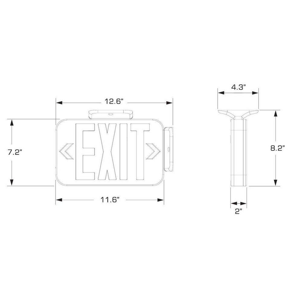 Progress Lighting White Battery Back Up LED Exit Sign 