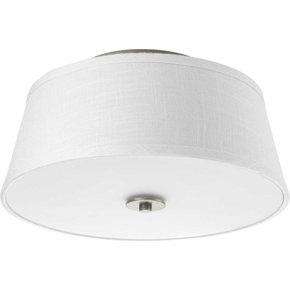 Progress Lighting Brushed Nickel 2-Light 60W Close-to-Ceiling Light Fixture 