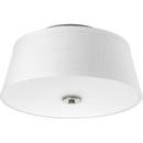 60W 2-Light Medium E-26 Base Incandescent Flushmount Ceiling Fixture in Brushed Nickel