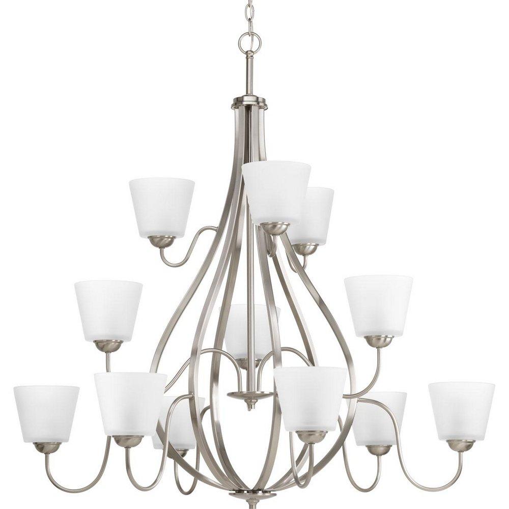 Progress Lighting Brushed Nickel 42 in. 75W 12-Light Medium E-26 Incandescent Chandelier 