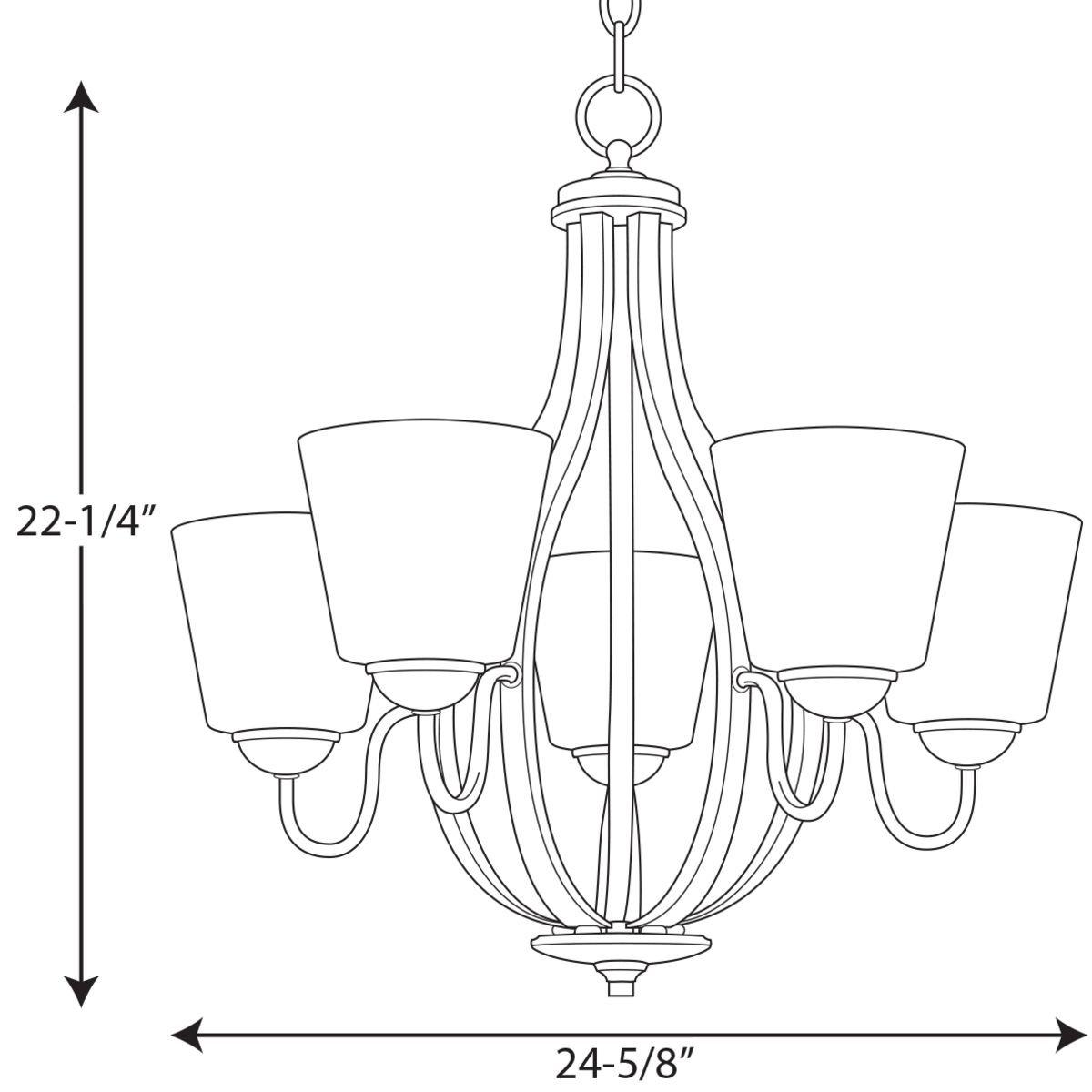 Progress Lighting Brushed Nickel 100W 5-Light Medium E-26 Base Incandescent Chandelier 