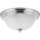 Progress Lighting Polished Chrome 15-1/4 x 6-5/8 in. 60 W 3-Light Medium Flush Mount Ceiling Fixture with Etched Glass 