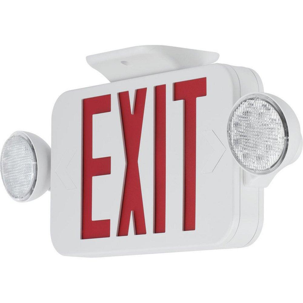 Progress Lighting White Battery Back Up LED Exit/Emergency Combo Light 