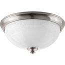 60W 3-Light Flush Mount Ceiling Fixture in Brushed Nickel