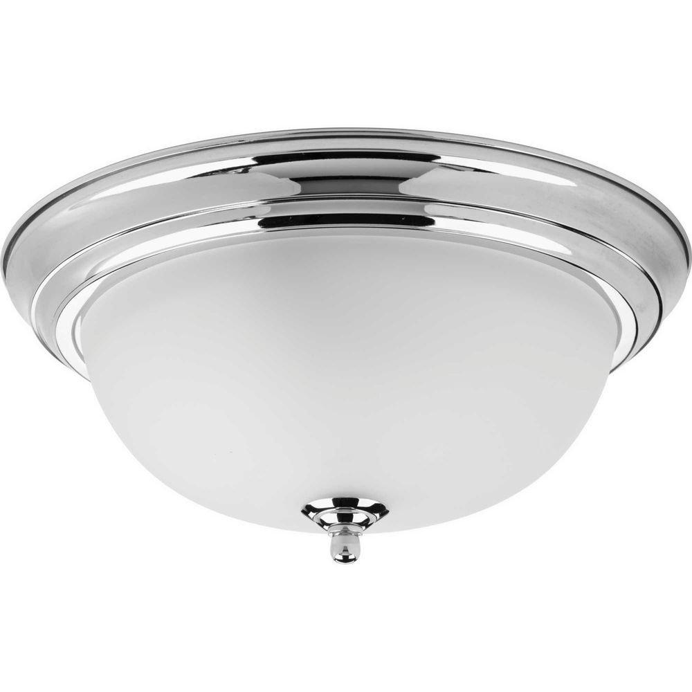 Progress Lighting Polished Chrome 75 W 2- Light Medium Flush Mount Ceiling Fixture 