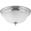75W 2-Light Medium E-26 Incandescent Ceiling Light with Etched Glass in Polished Chrome