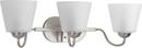 Progress Lighting Brushed Nickel 100W 3-Light Vanity with Etched Glass 