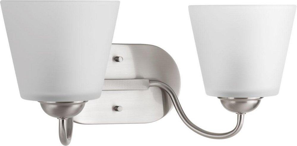 Progress Lighting Brushed Nickel 2-Light Bath Light 