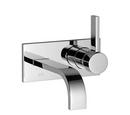 Wall Mount Bathroom Sink Faucet with Single Lever Handle in Platinum Matte