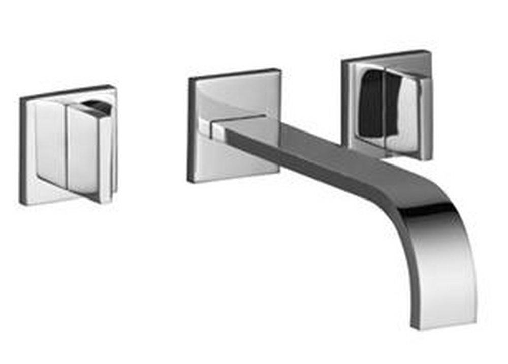Dornbracht USA Platinum Matte Wall Mount Bathroom Sink Faucet with Double Lever Handle and Fixed Spout 