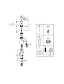 GROHE StarLight&reg; Polished Chrome Single Handle Monoblock Bathroom Sink Faucet 