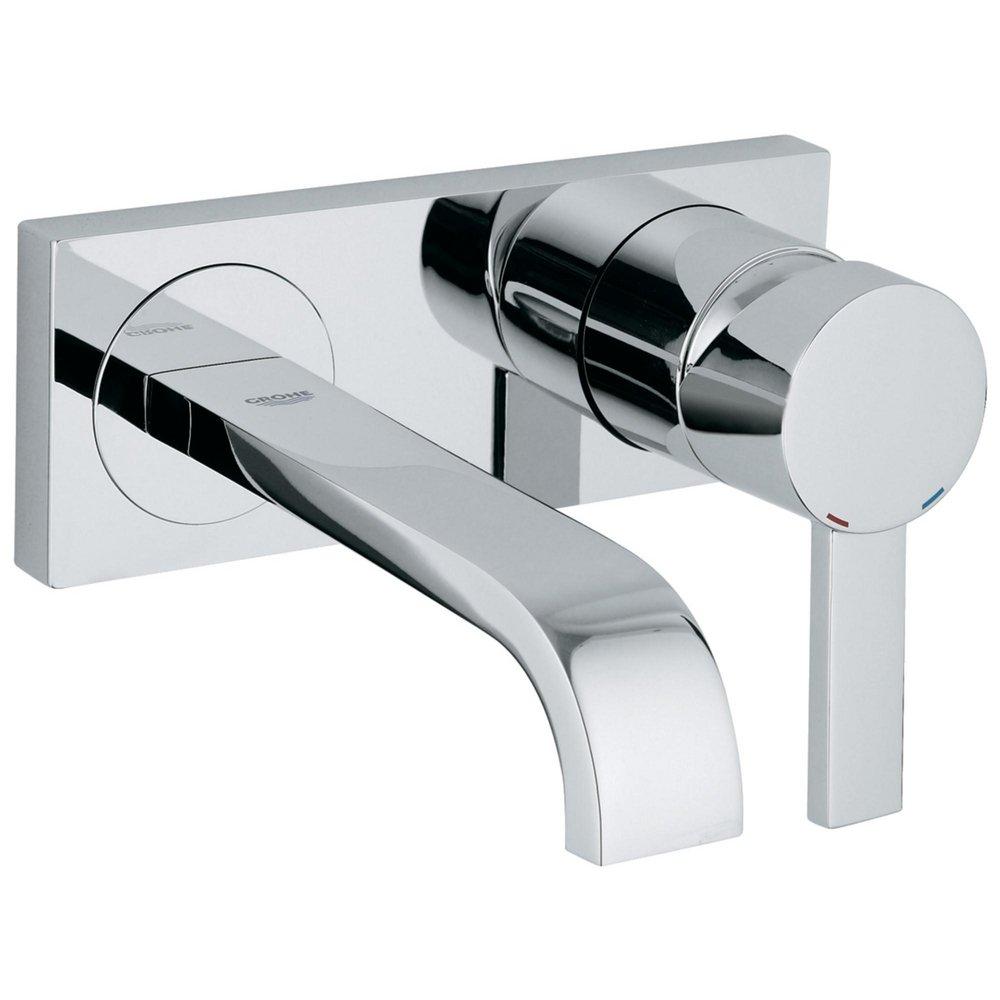 GROHE StarLight&reg; Polished Chrome Single Handle Wall Mount Bathroom Sink Faucet 