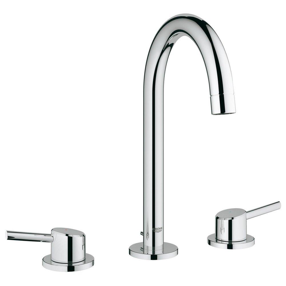 GROHE StarLight&reg; Polished Chrome Two Handle Widespread Bathroom Sink Faucet 