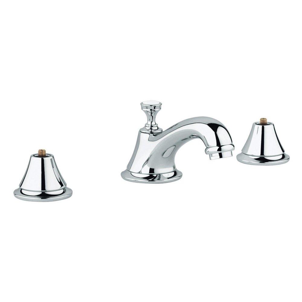 GROHE StarLight&reg; Polished Chrome Two Handle Widespread Bathroom Sink Faucet (Handles Sold Separately) 