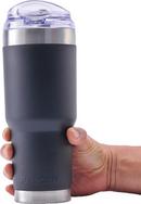 32 oz. Copper Plated and 18-8 Stainless Steel Tumbler with Snap Lid in Black