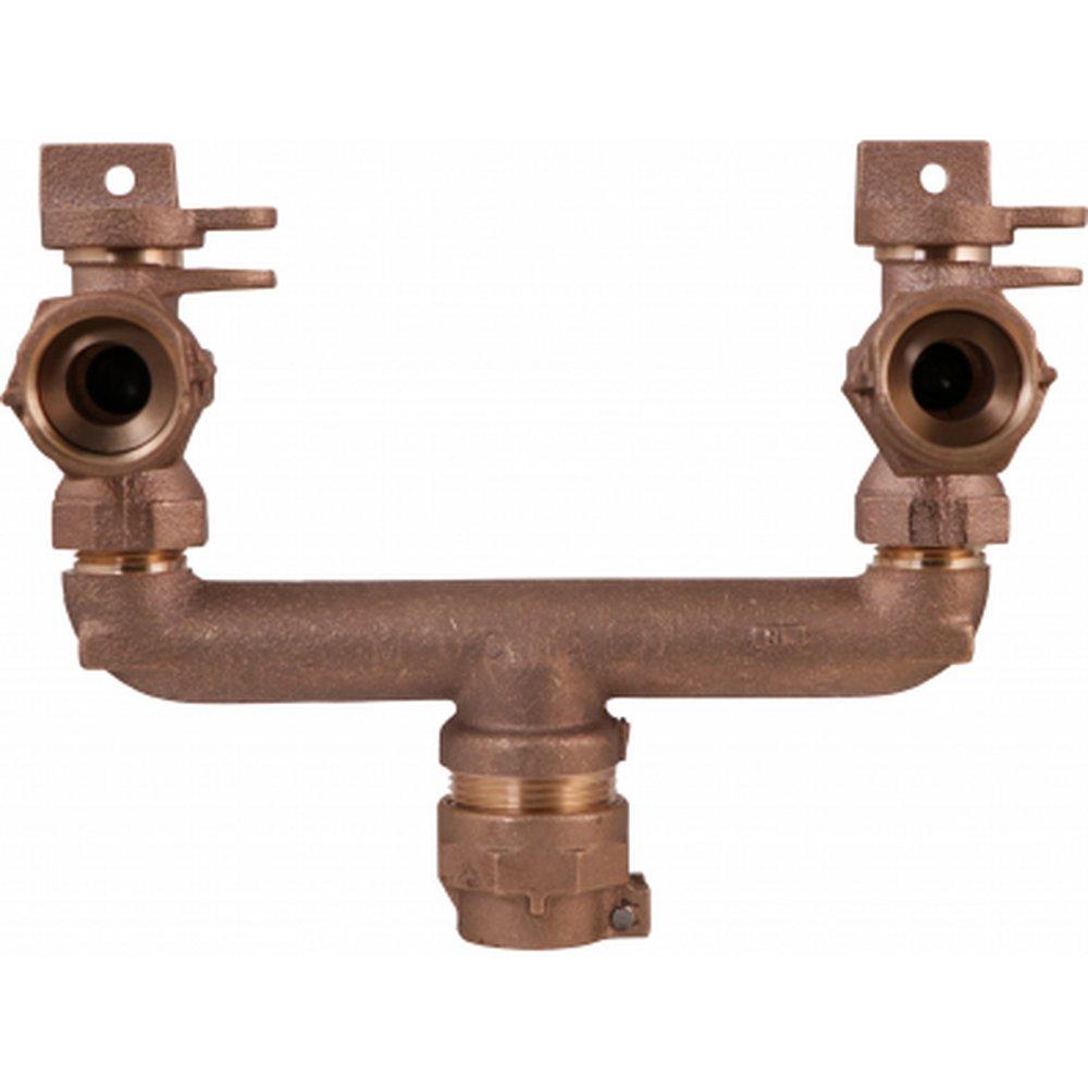 A.Y. McDonald 7-1/2 in. CTS Compression x Meter Swivel Water Service Brass U Branch 