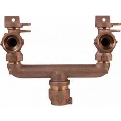 1 x 3/4 x 3/4 x 7-1/2 in. CTS Compression x Meter Swivel Water Service Brass U Branch