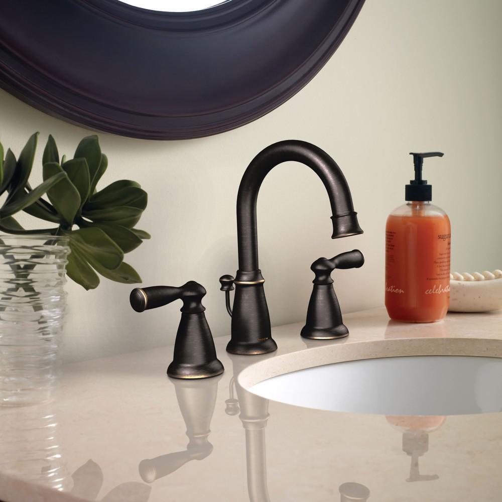 Moen Chrome Two Handle Widespread Bathroom Sink Faucet 