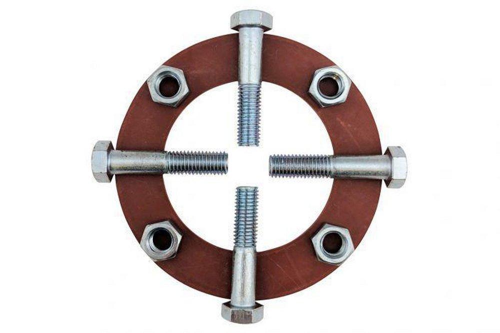 SIGMA Red 1/8 in. Zinc Plated Rubber Face Gasket, Hex Bolt and Nut 