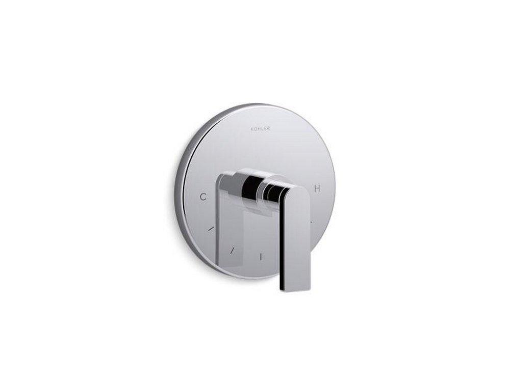 KOHLER Polished Chrome Thermostatic Valve Trim with Single Lever Handle 