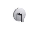 KOHLER Polished Chrome Thermostatic Valve Trim with Single Lever Handle 
