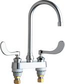 Chicago Faucets Chrome Plated Two Handle Centerset Bathroom Sink Faucet 