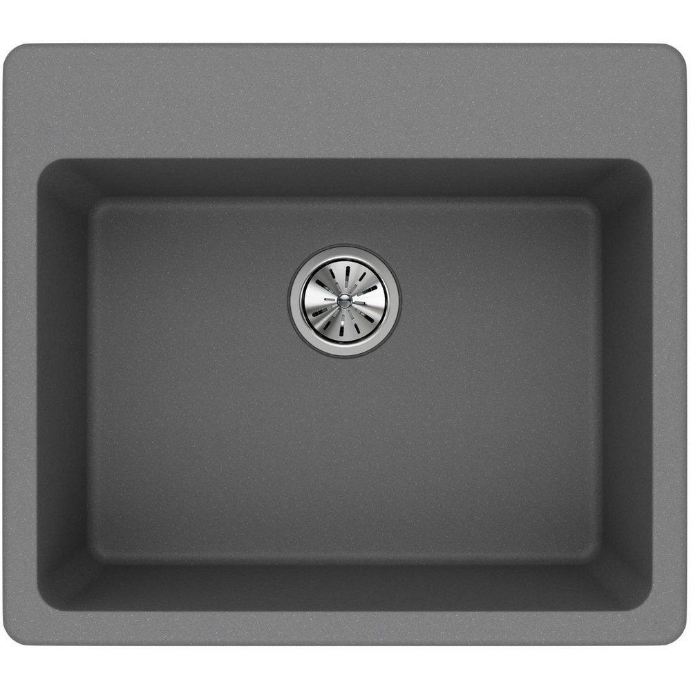 Elkay Greystone 25 x 22 in. No Hole Composite Single Bowl Drop-in Kitchen Sink 