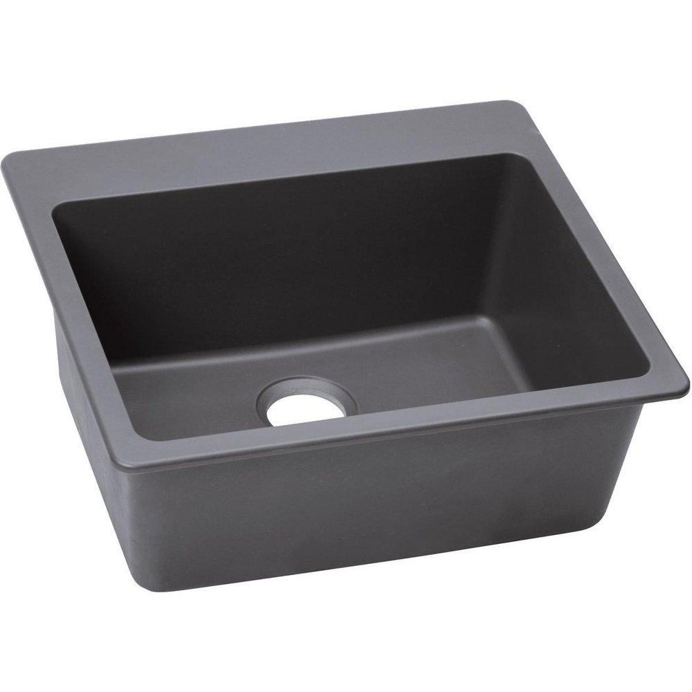 Elkay Greystone 25 x 22 in. No Hole Composite Single Bowl Drop-in Kitchen Sink 