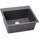 25 x 22 in. No Hole Composite Single Bowl Drop-in Kitchen Sink in Greystone