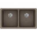 Elkay Greige 33 x 18-1/2 in. No Hole Composite Double Bowl Undermount Kitchen Sink 