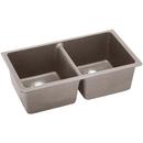 Elkay Greige 33 x 18-1/2 in. No Hole Composite Double Bowl Undermount Kitchen Sink 