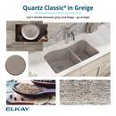 Elkay Greige 32-1/2 x 20 in. No Hole Composite Double Bowl Undermount Kitchen Sink 