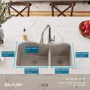 Elkay Greige 32-1/2 x 20 in. No Hole Composite Double Bowl Undermount Kitchen Sink 