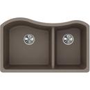 Elkay Greige 32-1/2 x 20 in. No Hole Composite Double Bowl Undermount Kitchen Sink 