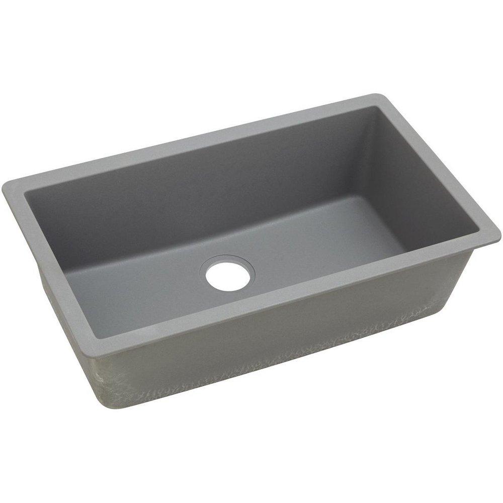 Elkay Greystone 33 x 18-7/16 in. No Hole Composite Single Bowl Undermount Kitchen Sink 