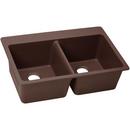 33 x 22 in. No Hole Composite Double Bowl Drop-in Kitchen Sink in Pecan