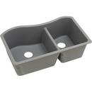 32-1/2 x 20 in. No Hole Composite Double Bowl Undermount Kitchen Sink in Greystone
