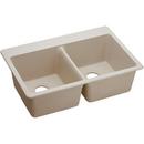 33 x 22 in. No Hole Composite Double Bowl Drop-in Kitchen Sink in Putty