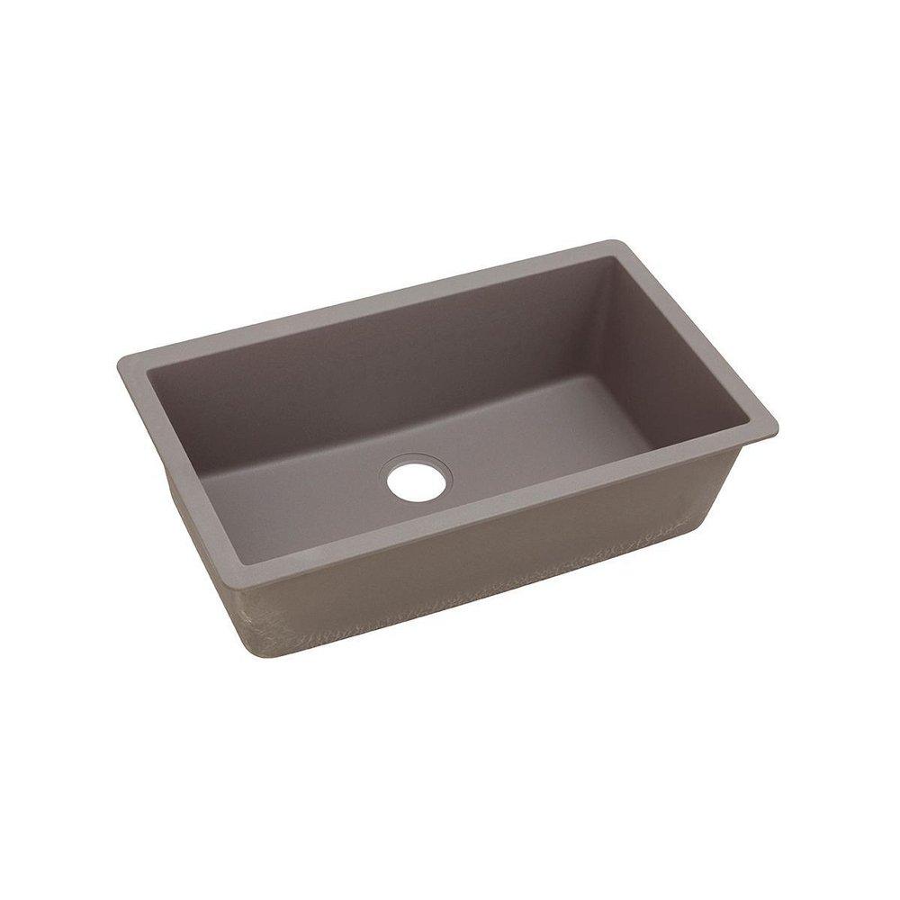 Elkay Greige 33 x 18-7/16 in. No Hole Composite Single Bowl Undermount Kitchen Sink 