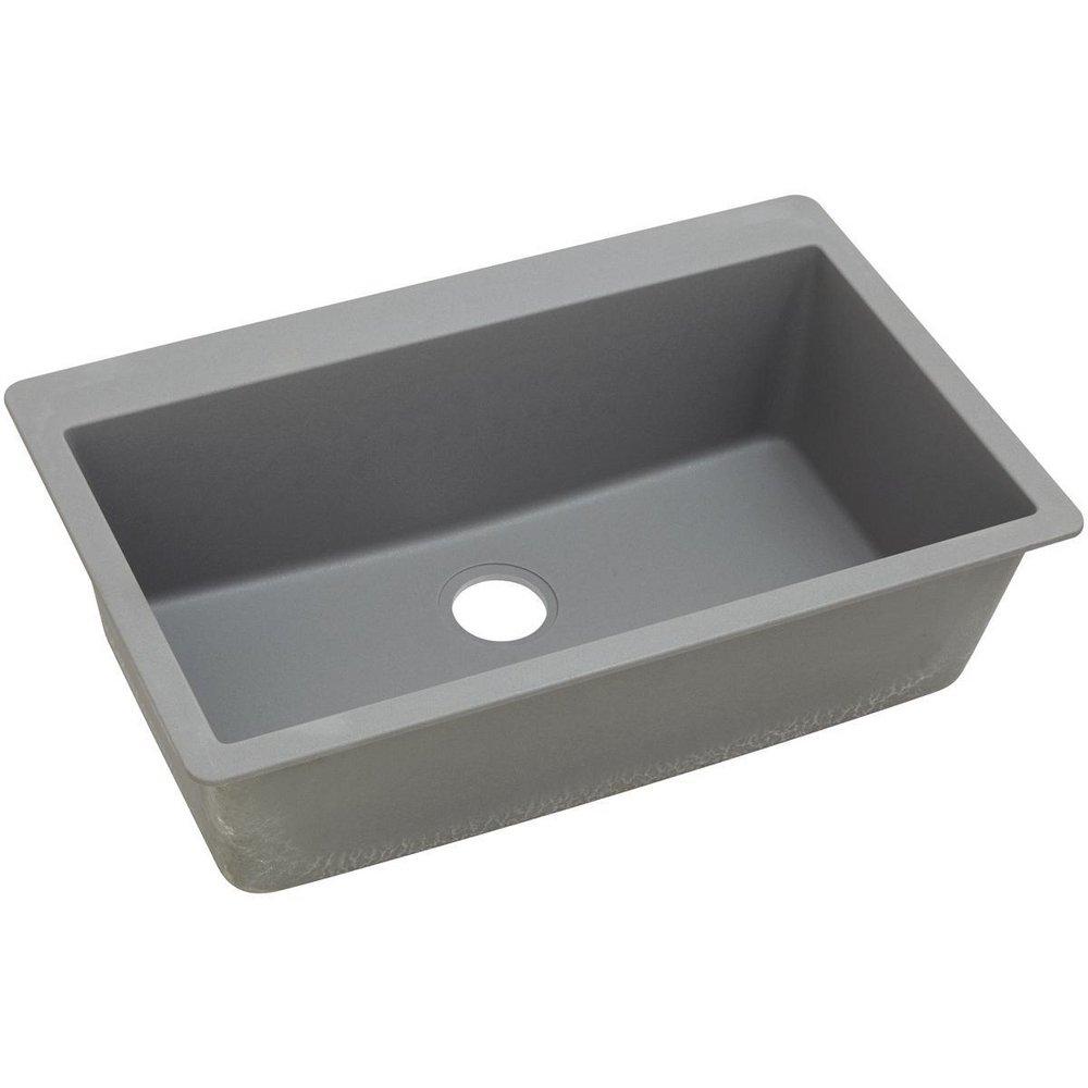 Elkay Greystone 33 x 20-7/8 in. No Hole Composite Single Bowl Drop-in Kitchen Sink 