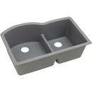 33 x 22 in. No Hole Composite Double Bowl Undermount Kitchen Sink in Greystone