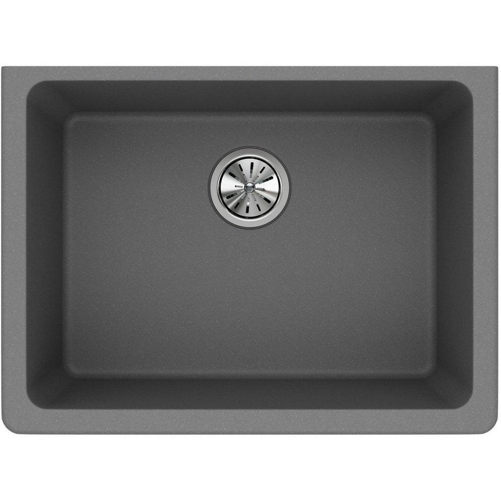 Elkay Greystone 24-5/8 x 18-1/2 in. No Hole Composite Single Bowl Undermount Kitchen Sink 