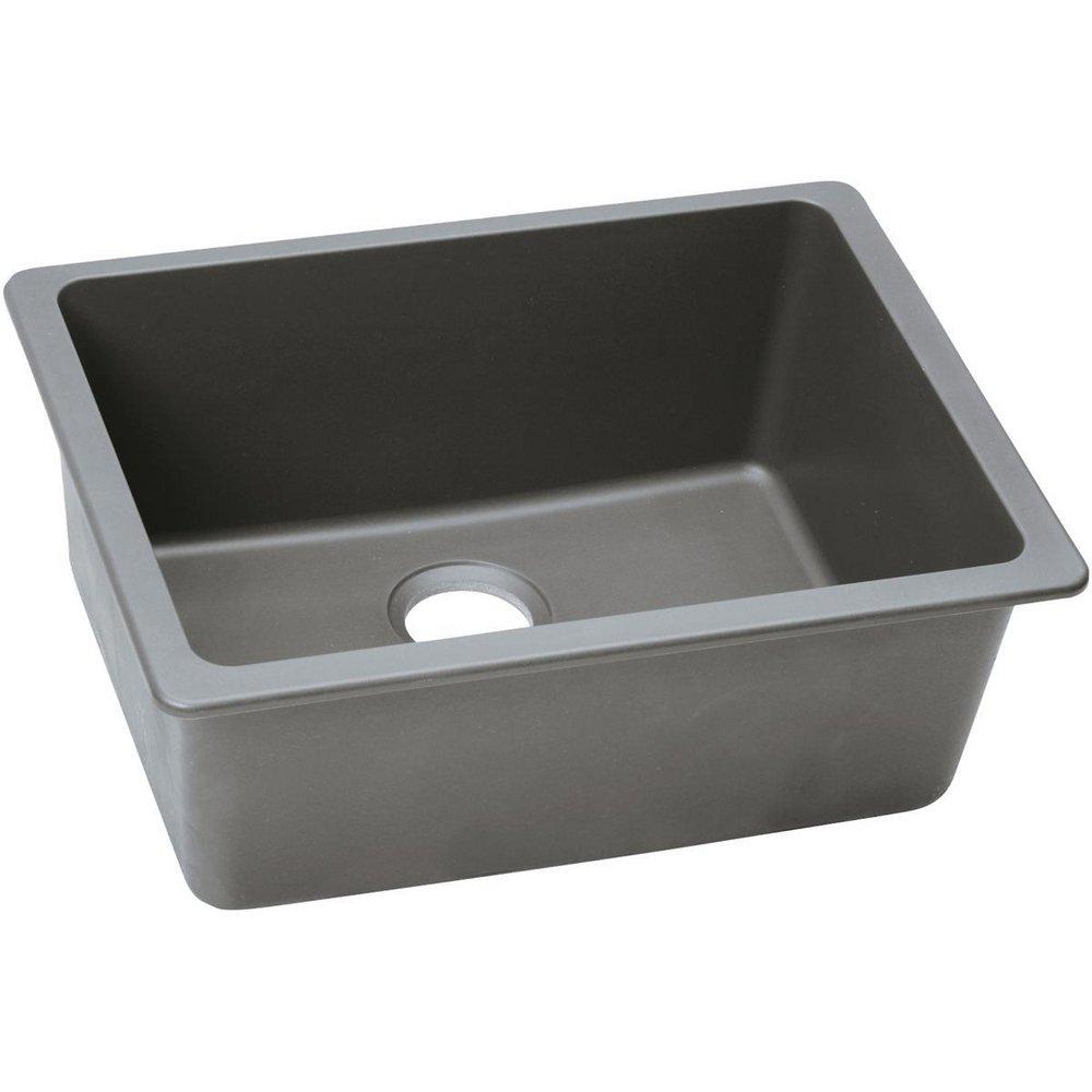 Elkay Greystone 24-5/8 x 18-1/2 in. No Hole Composite Single Bowl Undermount Kitchen Sink 
