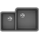 Elkay Greystone 33 x 20-11/16 in. No Hole Composite Double Bowl Undermount Kitchen Sink 