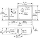 Elkay Greystone 33 x 20-11/16 in. No Hole Composite Double Bowl Undermount Kitchen Sink 