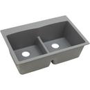 Elkay Greystone 33 x 22 in. No Hole Composite Double Bowl Drop-in Kitchen Sink 