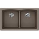 Elkay Greige 33 x 19 in. No Hole Composite Double Bowl Undermount Kitchen Sink 