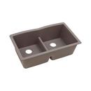 33 x 19 in. No Hole Composite Double Bowl Undermount Kitchen Sink in Greige