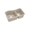 32-1/2 x 20 in. No Hole Composite Double Bowl Undermount Kitchen Sink in Putty